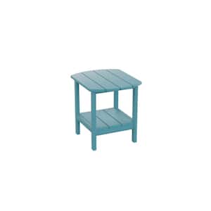 Blue Square HDPE Plastic Adirondack Outdoor Side Table