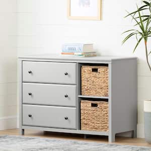 Cotton Candy 3-Drawer Soft Gray Dresser