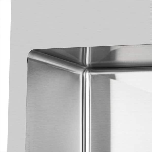 Handmade Drop-in Stainless Steel 25 in. x 22 in. Single Bowl Kitchen Sink with Drying Rack