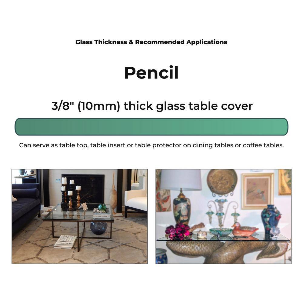 Clear Square Tempered Glass Table Top, 19 Inch