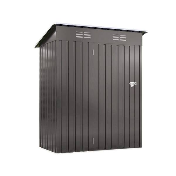 5 ft. W x 3 ft. D Metal Shed with Pitched Roof & Lockable Door (15 sq. ft.)