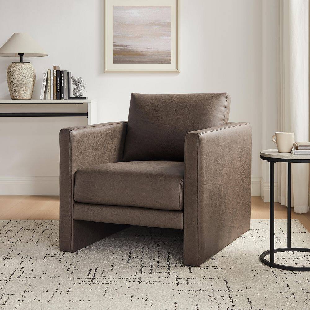 Tybee Espresso Faux Leather Arm Chair price history on PriceWatchPro