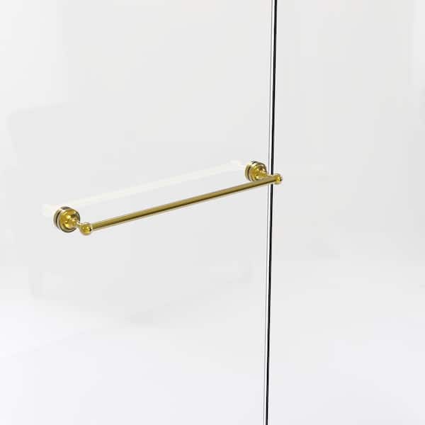 Allied Brass Dottingham Collection 24 in. Shower Door Towel Bar in Polished Brass