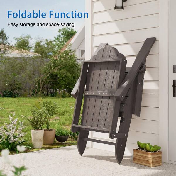 SANLUCE Coffee Plastic 3-Position Adjustable Folding Adirondack