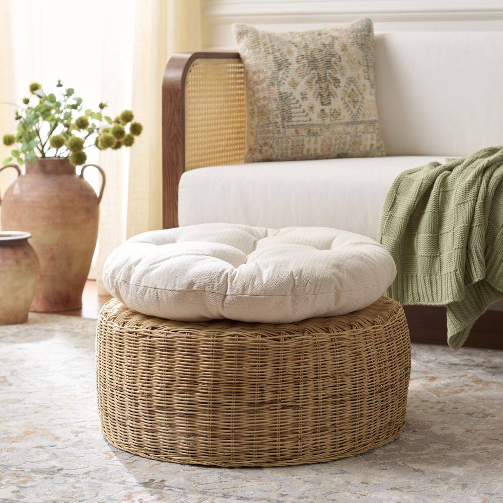 Bori Natural/White Cotton Round Accent Medium Ottoman price history on PriceWatchPro