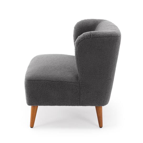 Vesper Grey Boucle Armless Accent Chair 8012 35 The Home Depot