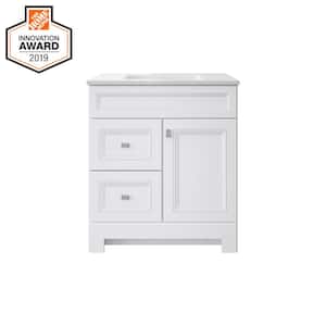 Sedgewood 30.5 in. W Configurable Bath Vanity in White with Solid Surface Top in Arctic with White Sink