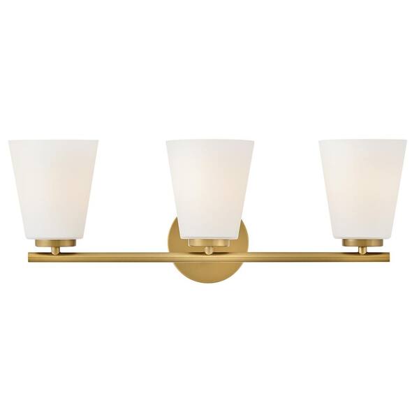 LARK - Bri 24.0 in. 3 Light Lacquered Brass Vanity Light