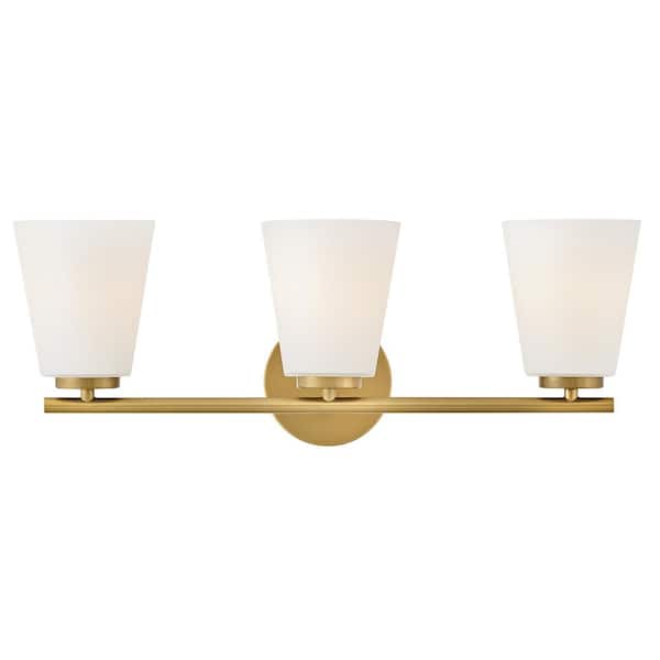 Bri 24.0 in. 3 Light Lacquered Brass Vanity Light