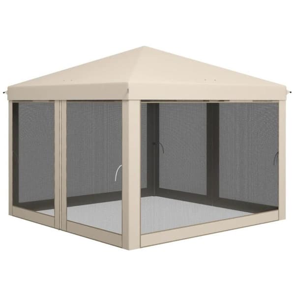 10*10 ft Pop Up Screen Room Canopy Tent with Mesh Sidewalls, Portable Outdoor Screened Gazebo ,Patio & Camping Shelter