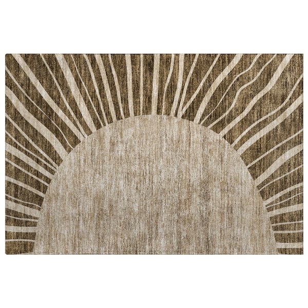 Dream Shag Premium Machine Washable Abstract ADS668 Brown 2 ft. x 3 ft. Accent Rug
