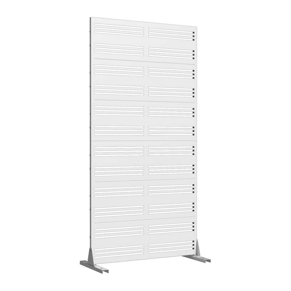 16 in. L x 72 in. H x 35 in. W Galvanized Metal Wall Sculptures Outdoor Privacy Screens Garden Fence in White price history on PriceWatchPro
