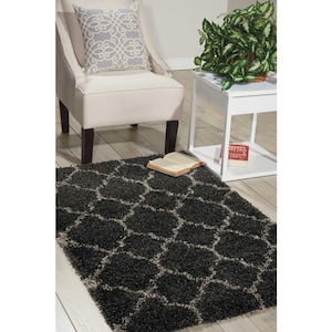 Amore Charcoal 3 ft. x 5 ft. Shag Contemporary Modern Shag Kitchen Area Rug