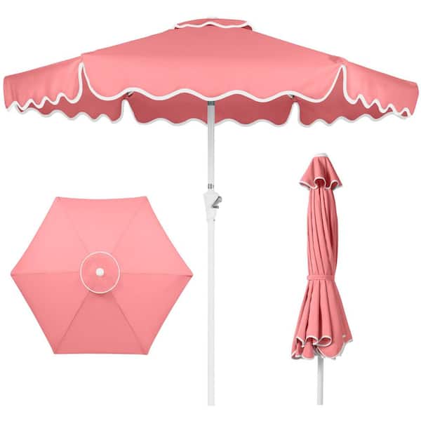 bright pink patio umbrella Best Choice Products 7.5 ft. Steel Market Patio Umbrella in Flamingo Pink  SKY9908