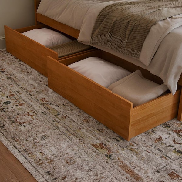 Urban Light Toffee Natural Bronze Queen King Twin XL Solid Wood Bed Drawers