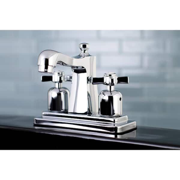 銀製品 Kingston Brass Kaiser Cross 4 in. Centerset Double Handle Bathroom
