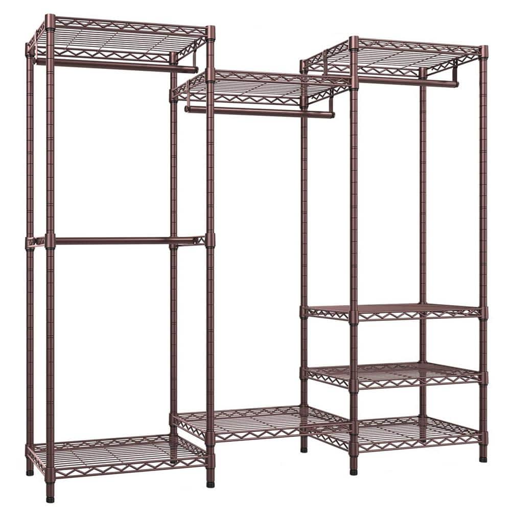 Bronze Metal Heavy Duty Garment Clothes Rack 69 in. W x 76 in. H