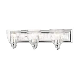 Thacher 24 in. 3-Light Polished Chrome Vanity Light with Clear Glass