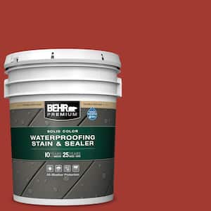 5 gal. #PPU2-16 Fire Cracker Solid Color Waterproofing Exterior Wood Stain and Sealer