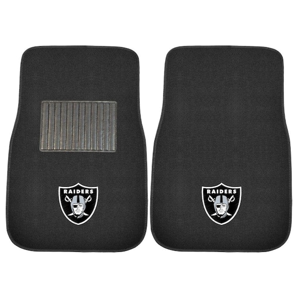 FANMATS NFL - Las Vegas Raiders 2-Piece 17 in. x 25.5 in. Carpet Embroidered Car Mat