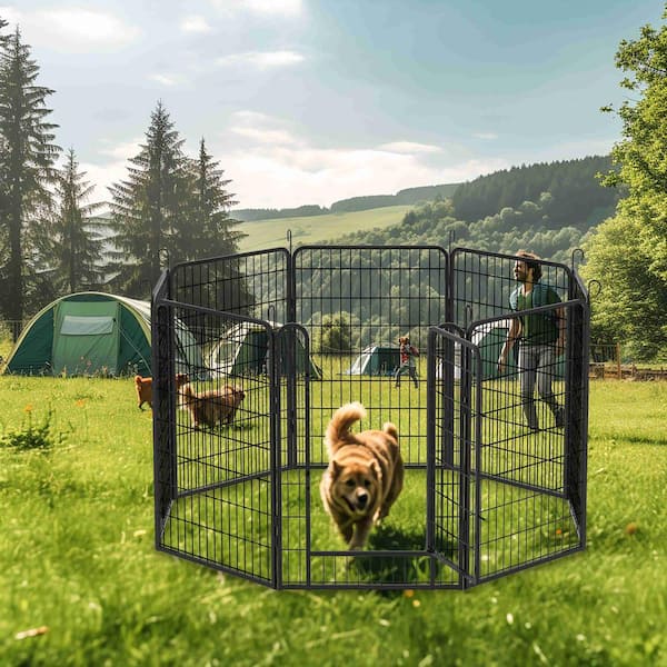 Miscool 40 in. H Lubo Portable Outdoor folding 8 Panels 0.0006 Acre Wireless Dog Fence Kit PFYCH10C1525H The Home Depot