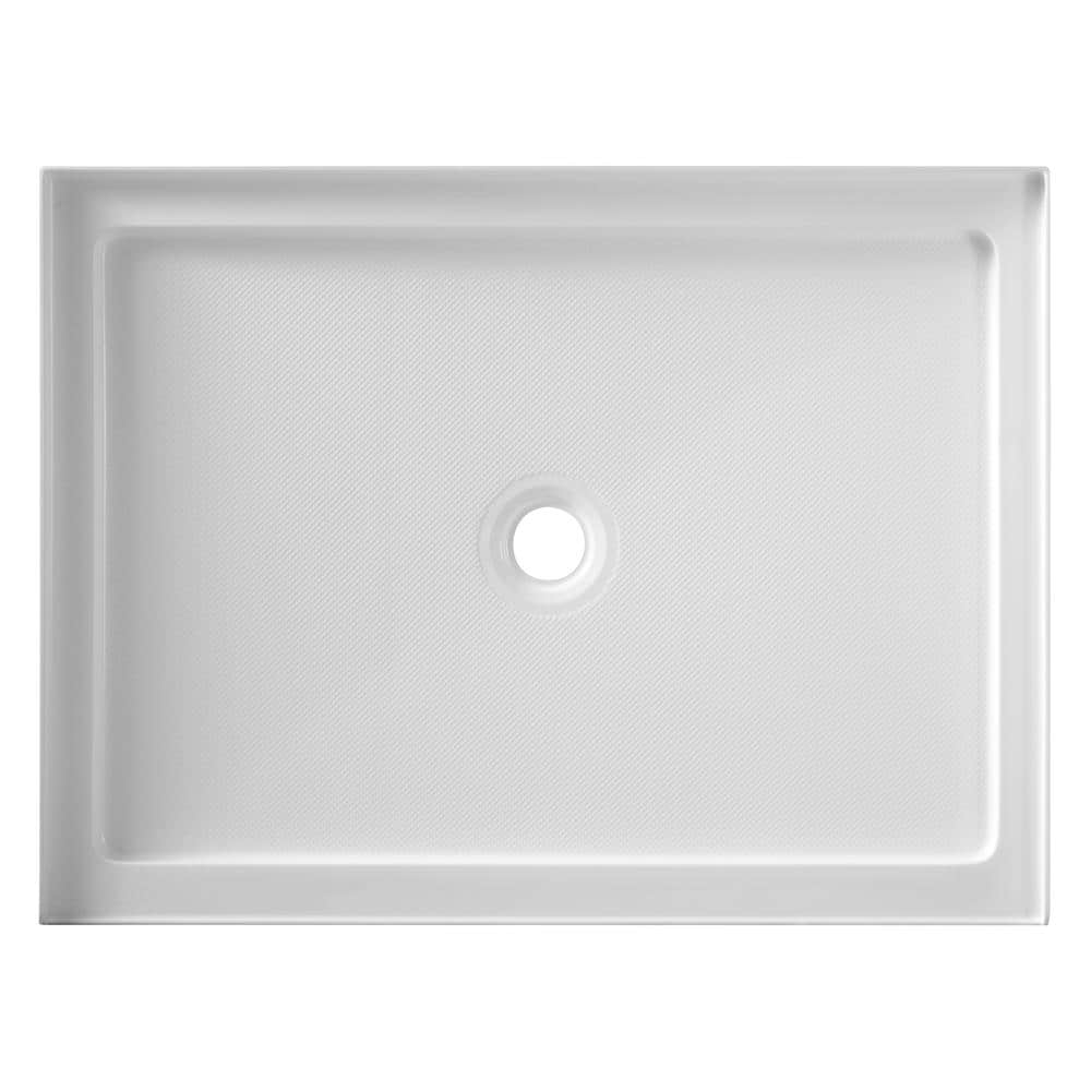 Gloss White Acrylic and Fiberglass Shower Base, 36 x 48 in