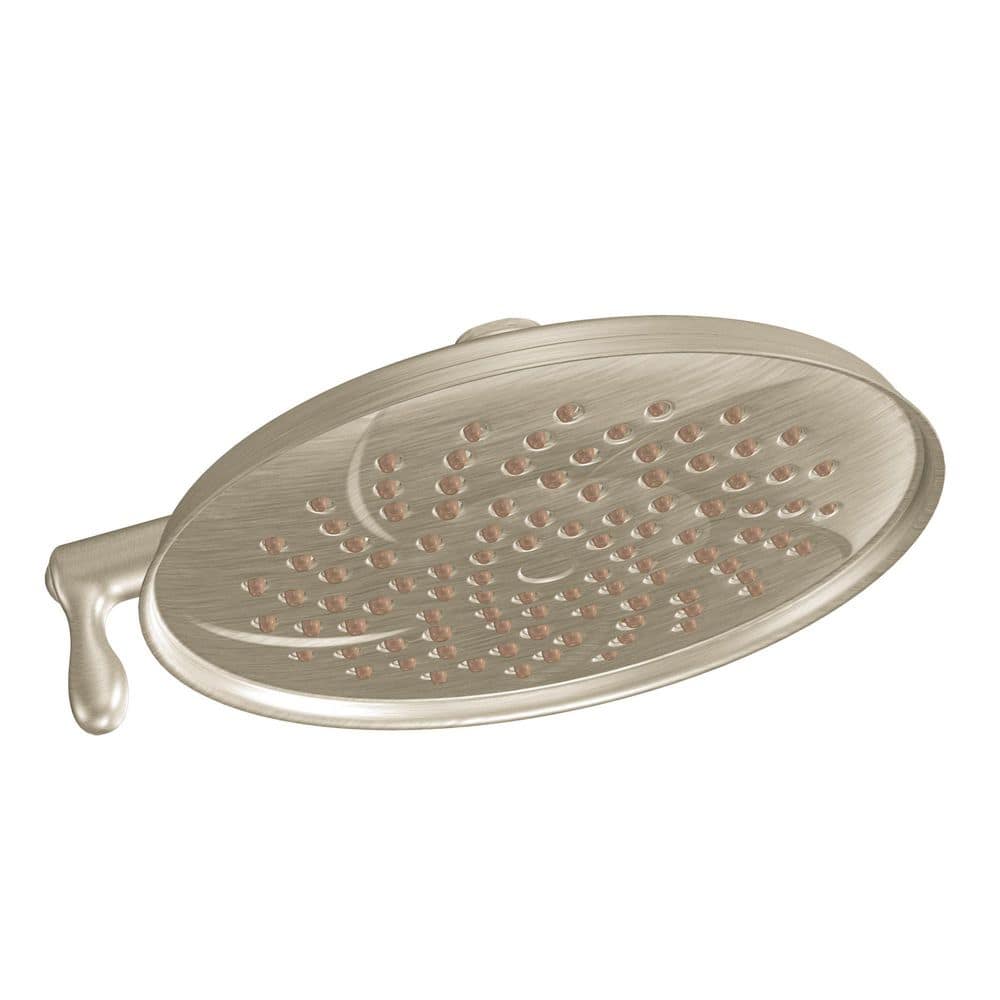 Isabel 2-Spray Patterns with 2.5 GPM 8.5 in. Wall Mount Fixed Shower Head in Brushed Nickel