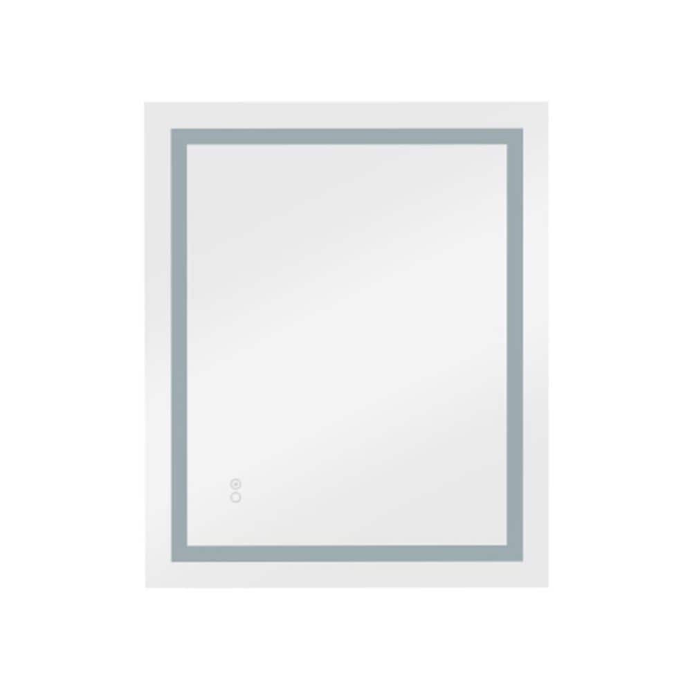33 in. W x 25 in. H Large Rectangular Frameless Anti-Fog Wall Bathroom Vani