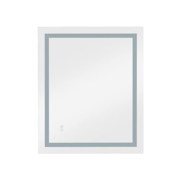 Unbranded 33 in. W x 25 in. H Large Rectangular Frameless Anti-Fog Wall Bathroom Vanity Mirror in White