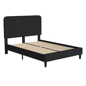 63 in. W Charcoal Queen Polyester Composite Frame Platform Bed