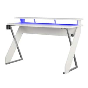 Xtreme White Gaming Desk with Riser