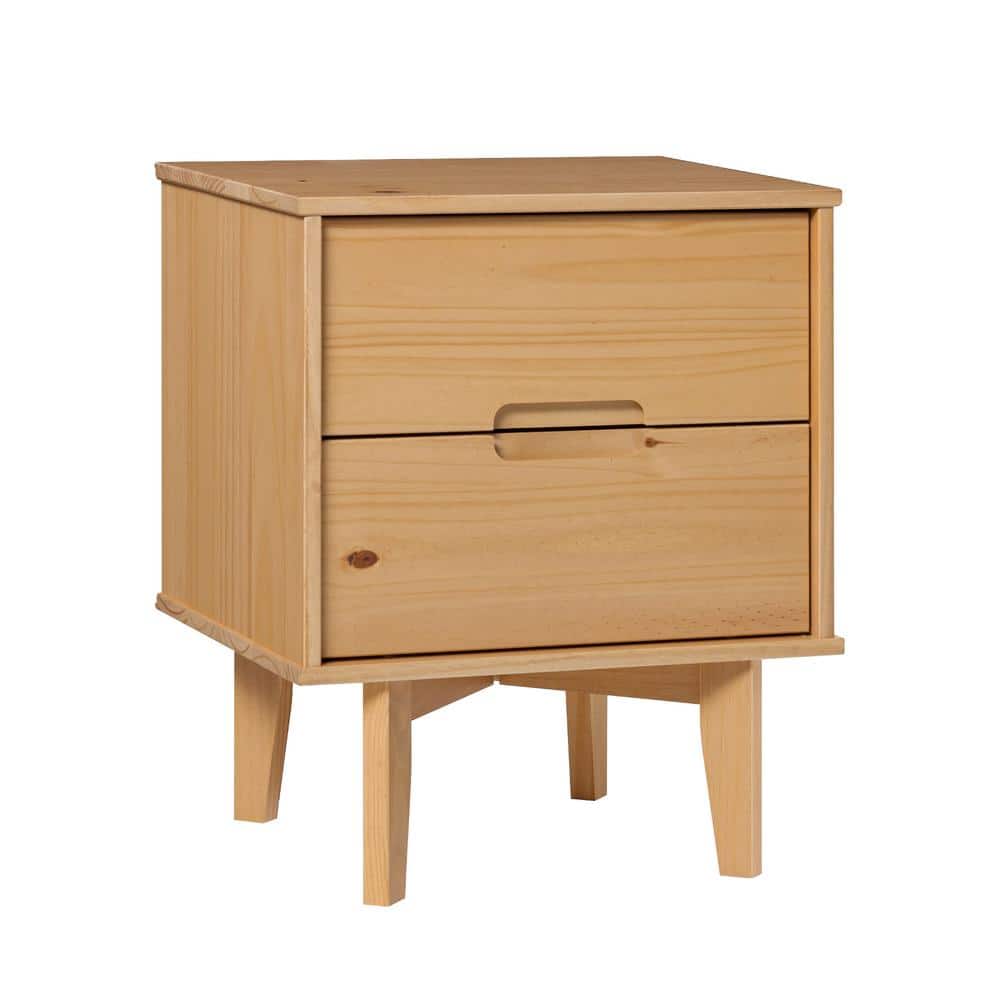 Sloane 2-Drawer Natural Pine Mid-Century Modern Solid Wood Nightstand - thumbnail 10