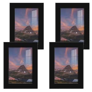 Modern 5 in. x 7 in. Black Picture Frame (Set of 4)