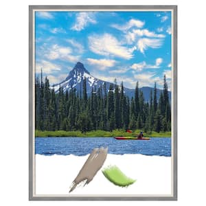22 in. x 28 in. Theo Blue Narrow Wood Picture Frame Opening Size