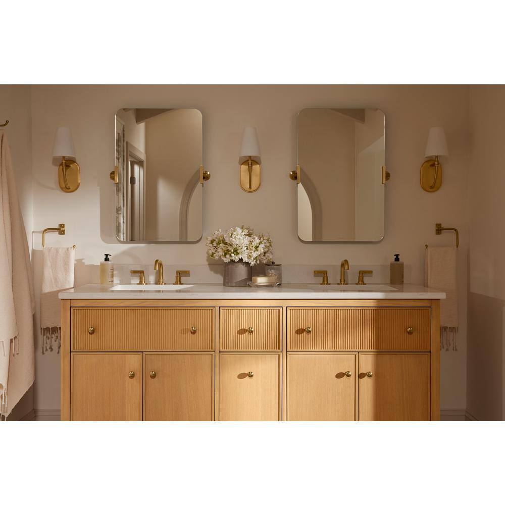 Vibrant Brushed Nickel Rectangular Frameless Bathroom Vanity Mirror