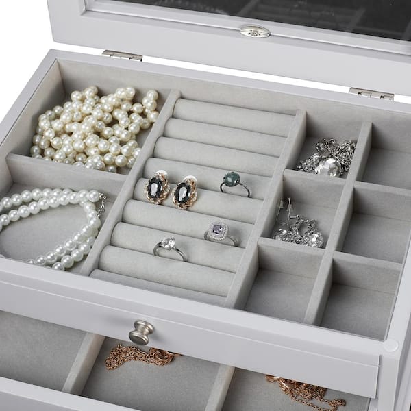 Nuolux 4pcs Earring Storage Box Liners Ring Holder Jewelry Box Inserts Jewelry Supplies, Adult Unisex, Size: 28X18CM, Grey Type