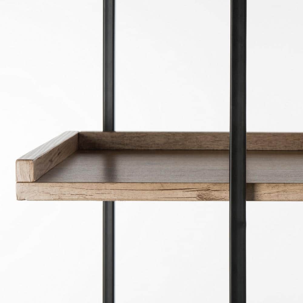 Cecilia Black and Oak 5-Tier Wood Etagere