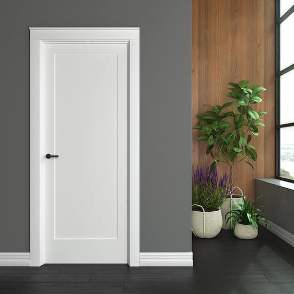 eightdoors 28 in. x 80 in. x 1-3/8 in. Shaker White Primed 1-Panel