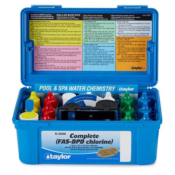 Kit De Test D'eau Pour Piscine Et Spa - Mesure PH Et Chlore Libre - Plus De 100 Tests - Facile à Utiliser
