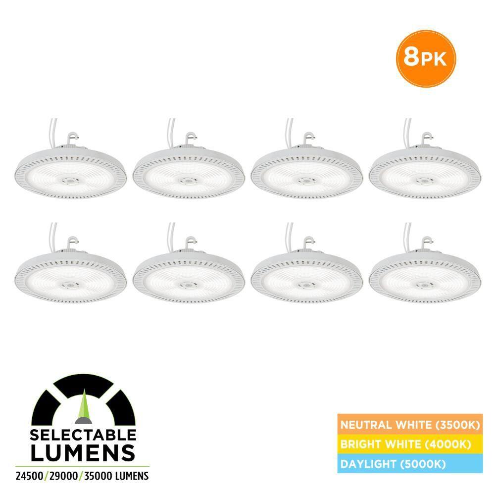 8-Pack 1.1 ft. 1000-Watt Equivalent Industrial White LED High Bay Light, 35000 Lumens, Selectable 3500K 4000K 5000K price history on PriceWatchPro
