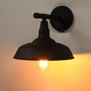 1-Light Black Outdoor Barn Light Sconce