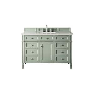 Brittany 48.0 in. W x 23.5 in. D x 34 in. H Bathroom Vanity in Sage Green with White Zeus Quartz Top