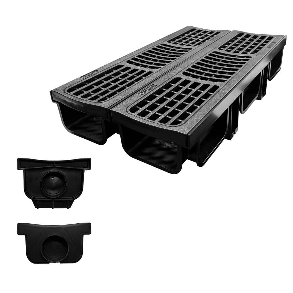 19.7 in. x 5.5 in. x 3.9 in. B Class Driveway Channel Drain with HDPE Grate Shallow Profile Trench Drain System (2-Pack) price history on PriceWatchPro