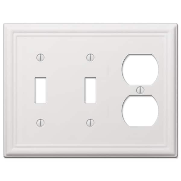 AMERELLE Ascher 3 Gang 2-Toggle and 1-Duplex Steel Wall Plate - White
