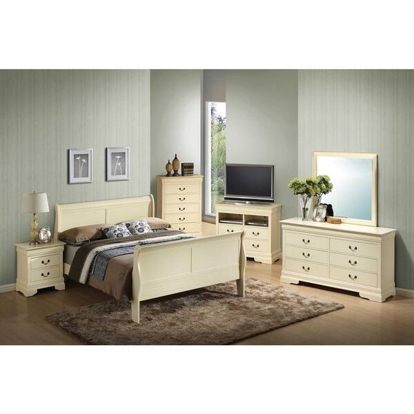 Louis Philippe Panel Bedroom Set with High Headboard