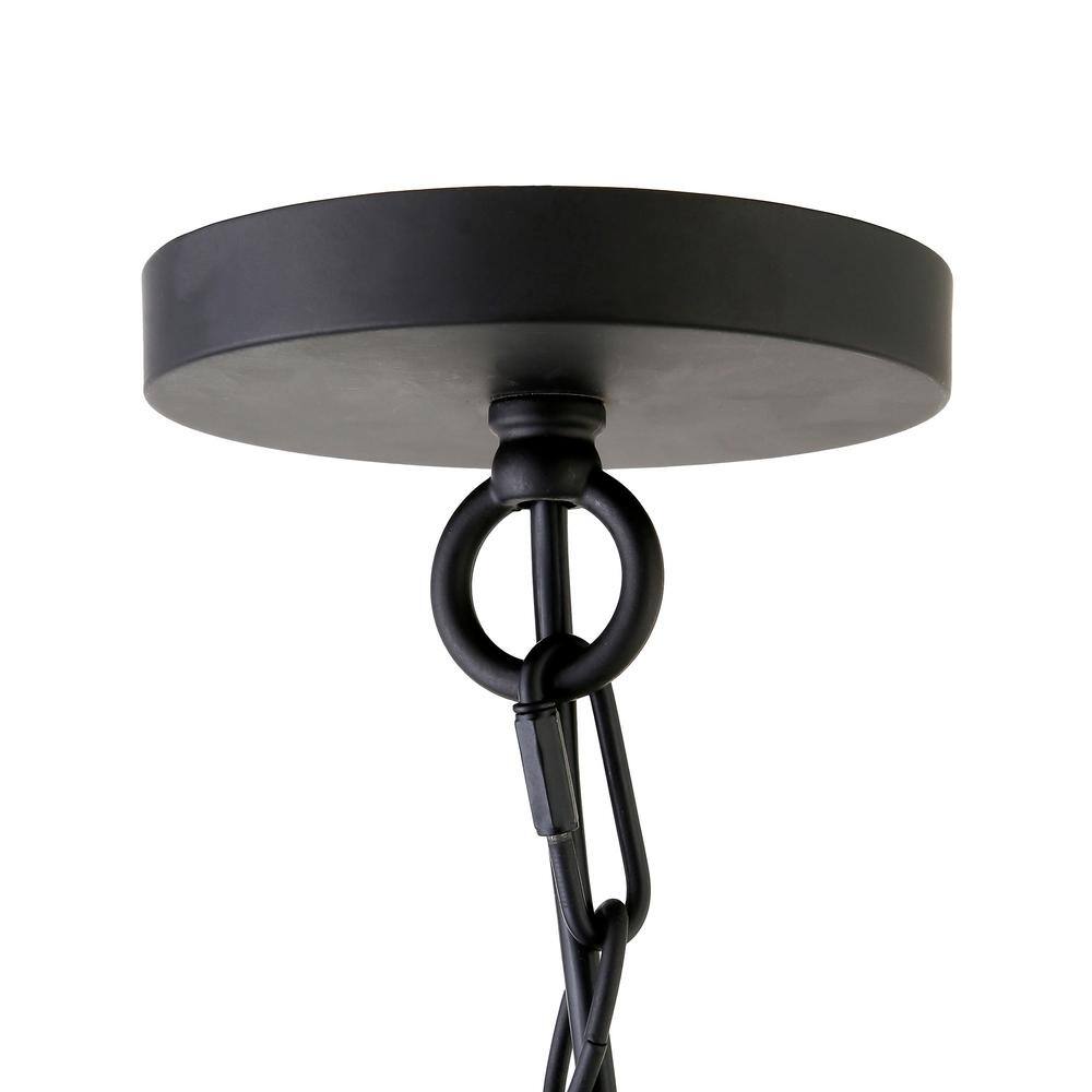 Coastal Industrial 7" Bronze Mini Drum Pendant with Seeded Glass