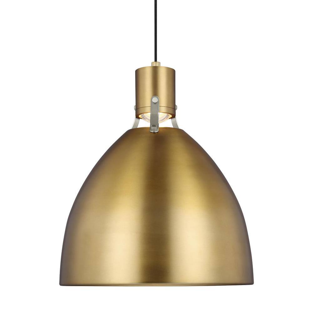 Brynne 19.75" Burnished Brass Minimalist LED Pendant Light
