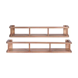 23.50 in W x 6 in D Light Natural Wood Set of 2-Decorative Wall Shelves