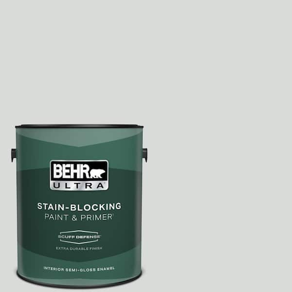 BEHR ULTRA 1 gal. #N460-1 Evening White Extra Durable Semi-Gloss Enamel Interior Paint & Primer