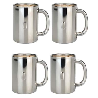 RED ROVER Silver Stainless Steel Kids' Cups with Silicone Sleeves, Set of 4  20009 - The Home Depot